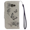 For Galaxy A3 (2017) / A320 Butterflies Embossing Horizontal Flip Leather Case with Holder & Card Slots & Wallet & Lanyard (Grey)