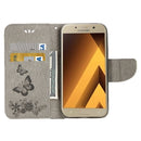 For Galaxy A3 (2017) / A320 Butterflies Embossing Horizontal Flip Leather Case with Holder & Card Slots & Wallet & Lanyard (Grey)