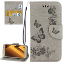 For Galaxy A5 (2017) / A520 Butterflies Embossing Horizontal Flip Leather Case with Holder & Card Slots & Wallet & Lanyard (Grey)
