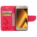 For Galaxy A5 (2017) / A520 Butterflies Embossing Horizontal Flip Leather Case with Holder & Card Slots & Wallet & Lanyard (Red)