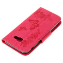 For Galaxy A5 (2017) / A520 Butterflies Embossing Horizontal Flip Leather Case with Holder & Card Slots & Wallet & Lanyard (Red)