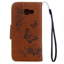 For Galaxy A5 (2017) / A520 Butterflies Embossing Horizontal Flip Leather Case with Holder & Card Slots & Wallet & Lanyard (Brown)