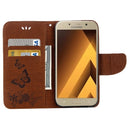 For Galaxy A5 (2017) / A520 Butterflies Embossing Horizontal Flip Leather Case with Holder & Card Slots & Wallet & Lanyard (Brown)