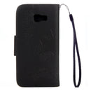 For Galaxy A7 (2017) / A720 Butterflies Embossing Horizontal Flip Leather Case with Holder & Card Slots & Wallet & Lanyard (Black)