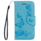 For Galaxy A7 (2017) / A720 Butterflies Embossing Horizontal Flip Leather Case with Holder & Card Slots & Wallet & Lanyard (Blue)