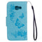 For Galaxy A7 (2017) / A720 Butterflies Embossing Horizontal Flip Leather Case with Holder & Card Slots & Wallet & Lanyard (Blue)