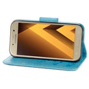 For Galaxy A7 (2017) / A720 Butterflies Embossing Horizontal Flip Leather Case with Holder & Card Slots & Wallet & Lanyard (Blue)