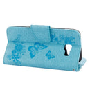 For Galaxy A7 (2017) / A720 Butterflies Embossing Horizontal Flip Leather Case with Holder & Card Slots & Wallet & Lanyard (Blue)