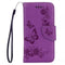 For Galaxy A7 (2017) / A720 Butterflies Embossing Horizontal Flip Leather Case with Holder & Card Slots & Wallet & Lanyard (Purple)