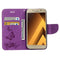 For Galaxy A7 (2017) / A720 Butterflies Embossing Horizontal Flip Leather Case with Holder & Card Slots & Wallet & Lanyard (Purple)