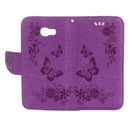 For Galaxy A7 (2017) / A720 Butterflies Embossing Horizontal Flip Leather Case with Holder & Card Slots & Wallet & Lanyard (Purple)