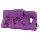 For Galaxy A7 (2017) / A720 Butterflies Embossing Horizontal Flip Leather Case with Holder & Card Slots & Wallet & Lanyard (Purple)