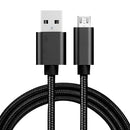 2m 3A Woven Style Metal Head Micro USB to USB Data / Charger Cable, For Galaxy S6 / S6 edge / S6 edge+ / Note 5 Edge, HTC, Sony, Length: 2m(Black)