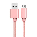 2m 3A Woven Style Metal Head Micro USB to USB Data / Charger Cable, For Samsung / Huawei / Xiaomi / Meizu / LG / HTC and Other Smartphones(Rose Gold)