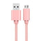 2m 3A Woven Style Metal Head Micro USB to USB Data / Charger Cable, For Samsung / Huawei / Xiaomi / Meizu / LG / HTC and Other Smartphones(Rose Gold)