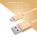3A Woven Style Metal Head Micro USB to USB Data / Charger Cable, Cable Length: 3m(Gold)