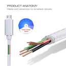 3A Woven Style Metal Head Micro USB to USB Data / Charger Cable, Cable Length: 3m(Silver)