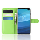 Litchi Texture Horizontal Flip Leather Case for Galaxy S10 , with Wallet & Holder & Card Slots(Green)