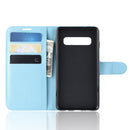 Litchi Texture Horizontal Flip Leather Case for Galaxy S10 , with Wallet & Holder & Card Slots(Blue)