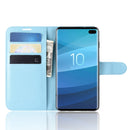 Litchi Texture Horizontal Flip Leather Case for Galaxy S10 , with Wallet & Holder & Card Slots(Blue)