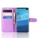 Litchi Texture Horizontal Flip Leather Case for Galaxy S10 , with Wallet & Holder & Card Slots(Purple)