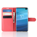 Litchi Texture Horizontal Flip Leather Case for Galaxy S10 , with Wallet & Holder & Card Slots(Red)