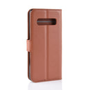 Litchi Texture Horizontal Flip Leather Case for Galaxy S10 , with Wallet & Holder & Card Slots(Brown)