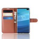Litchi Texture Horizontal Flip Leather Case for Galaxy S10 , with Wallet & Holder & Card Slots(Brown)