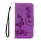 For Galaxy S7 Active Pressed Flowers Butterfly Pattern Horizontal Flip Leather Case with Holder & Card Slots & Wallet & Lanyard(Purple)