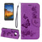 For Galaxy S7 Active Pressed Flowers Butterfly Pattern Horizontal Flip Leather Case with Holder & Card Slots & Wallet & Lanyard(Purple)