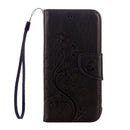 For Galaxy S7 Active Pressed Flowers Butterfly Pattern Horizontal Flip Leather Case with Holder & Card Slots & Wallet & Lanyard(Black)