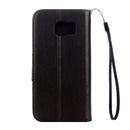 For Galaxy S7 Active Pressed Flowers Butterfly Pattern Horizontal Flip Leather Case with Holder & Card Slots & Wallet & Lanyard(Black)