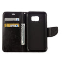For Galaxy S7 Active Pressed Flowers Butterfly Pattern Horizontal Flip Leather Case with Holder & Card Slots & Wallet & Lanyard(Black)