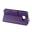 For Galaxy S7 Active Pressed Flowers Butterfly Pattern Horizontal Flip Leather Case with Holder & Card Slots & Wallet & Lanyard(Purple)