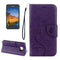 For Galaxy S7 Active Pressed Flowers Butterfly Pattern Horizontal Flip Leather Case with Holder & Card Slots & Wallet & Lanyard(Purple)