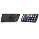 Shockproof PC + TPU Protective Case for Galaxy A50, with Magnetic Ring Holder (Black)