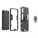 Shockproof PC + TPU Protective Case for Galaxy A50, with Magnetic Ring Holder (Black)