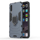 Shockproof PC + TPU Protective Case for Galaxy A50, with Magnetic Ring Holder (Navy Blue)