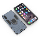 Shockproof PC + TPU Protective Case for Galaxy A50, with Magnetic Ring Holder (Navy Blue)