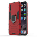 Shockproof PC + TPU Protective Case for Galaxy A50, with Magnetic Ring Holder (Red)