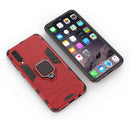 Shockproof PC + TPU Protective Case for Galaxy A50, with Magnetic Ring Holder (Red)