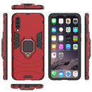 Shockproof PC + TPU Protective Case for Galaxy A50, with Magnetic Ring Holder (Red)