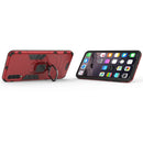 Shockproof PC + TPU Protective Case for Galaxy A50, with Magnetic Ring Holder (Red)