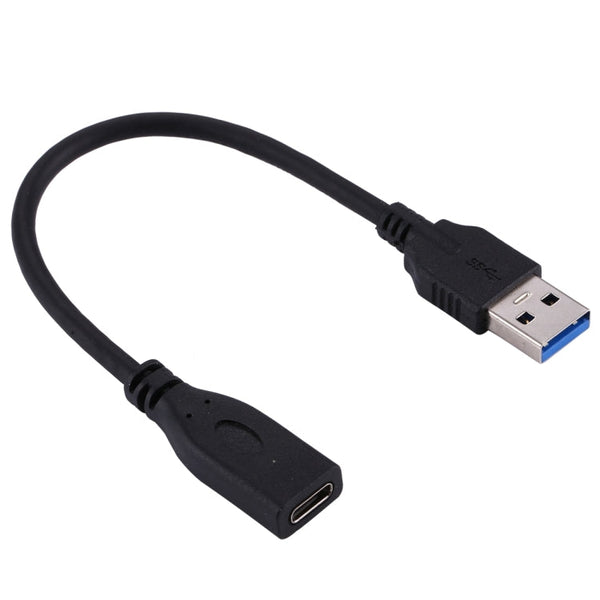 USB 3.0 Male to USB-C / Type-C 3.1 Female Adapter Cable, Cable Length: About 20cm(Black)