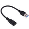 USB 3.0 Male to USB-C / Type-C 3.1 Female Adapter Cable, Cable Length: About 20cm(Black)