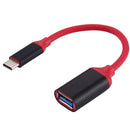 15cm Aluminum Alloy Head USB-C / Type-C 3.1 Male to USB 3.0 Female OTG Converter Adapter Cable, For Galaxy S8 & S8 + / LG G6 / Huawei P10 & P10 Plus / Oneplus 5 / Xiaomi Mi6 & Max 2 /and other Smartphones(Red)