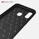 Brushed Texture Carbon Fiber TPU Case for Galaxy A20e (Black)