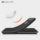 Brushed Texture Carbon Fiber TPU Case for Galaxy A20e (Black)