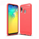 Brushed Texture Carbon Fiber TPU Case for Galaxy A20e (Red)