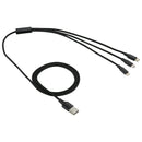 2A 1.2m 3 in 1 USB to 8 Pin & USB-C / Type-C & Micro USB Nylon Weave Charging Cable, For iPhone / iPad / Galaxy / Huawei / Xiaomi / LG / HTC / Meizu and Other Smart Phones(Black)